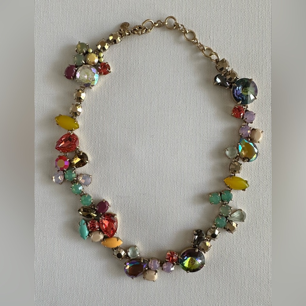 J. Crew Multicolor Crystal Foliage Necklace